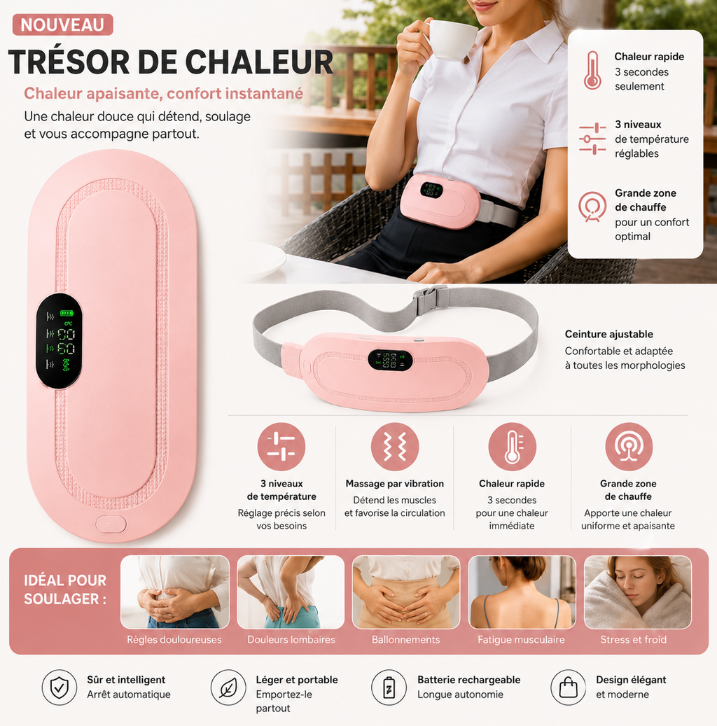 Ceinture chauffante et massante menstruelle
